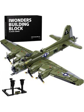 Large WW2 B-17 Flying Fortress Airplane Building Blocks Set, Heavy Bomber Model